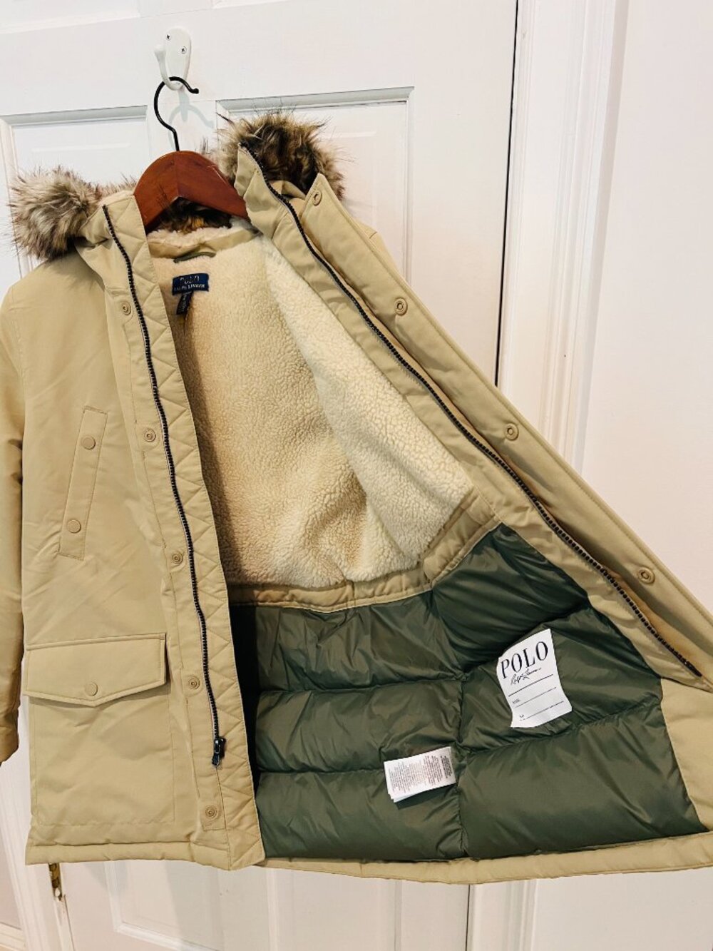 Polo Ralph Lauren Big Boys' Faux-Fur-Trim Down Parka Size X Large XL - Picture 12 of 16